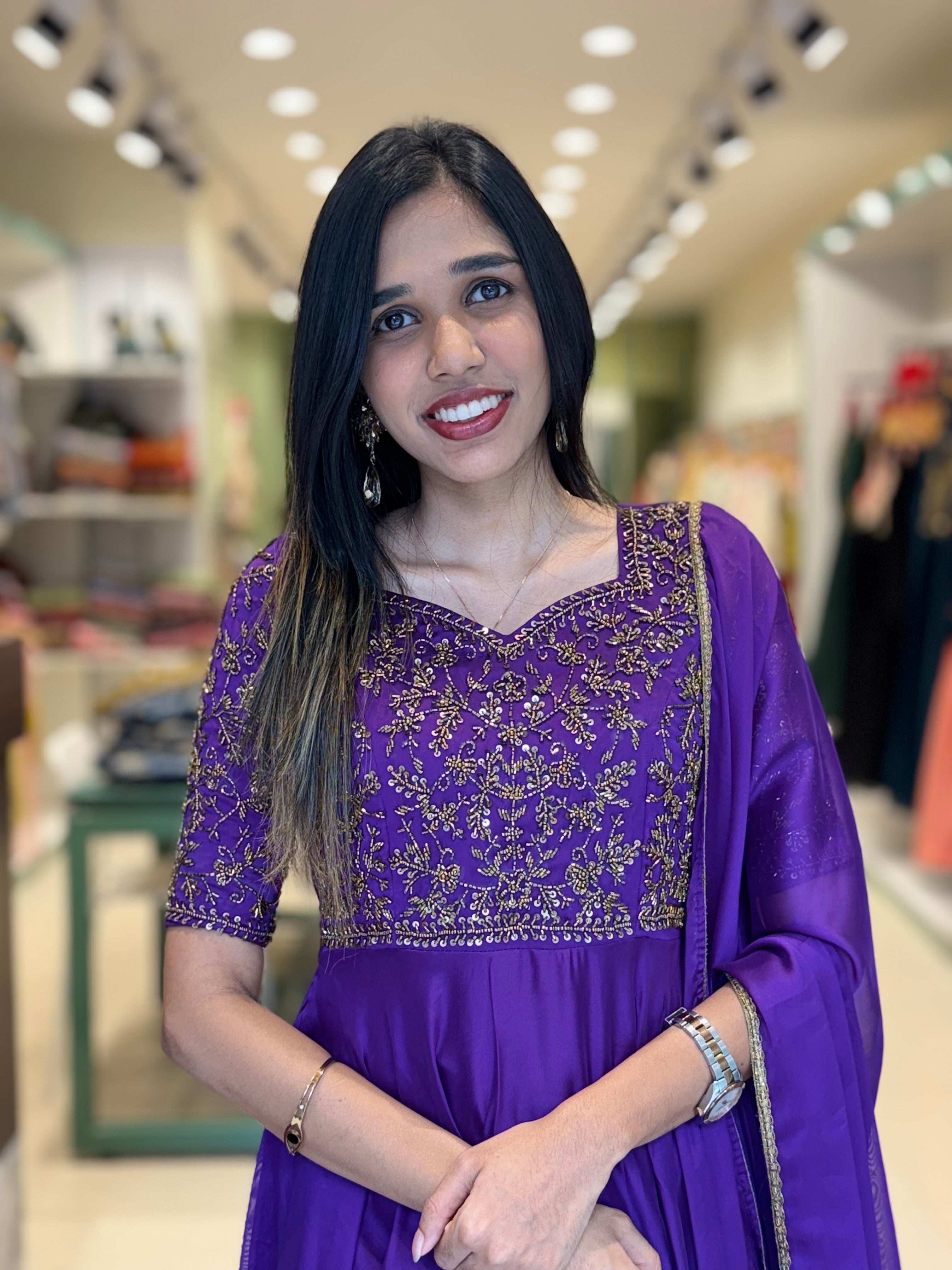Party wear Silky  Georgette Anarkali