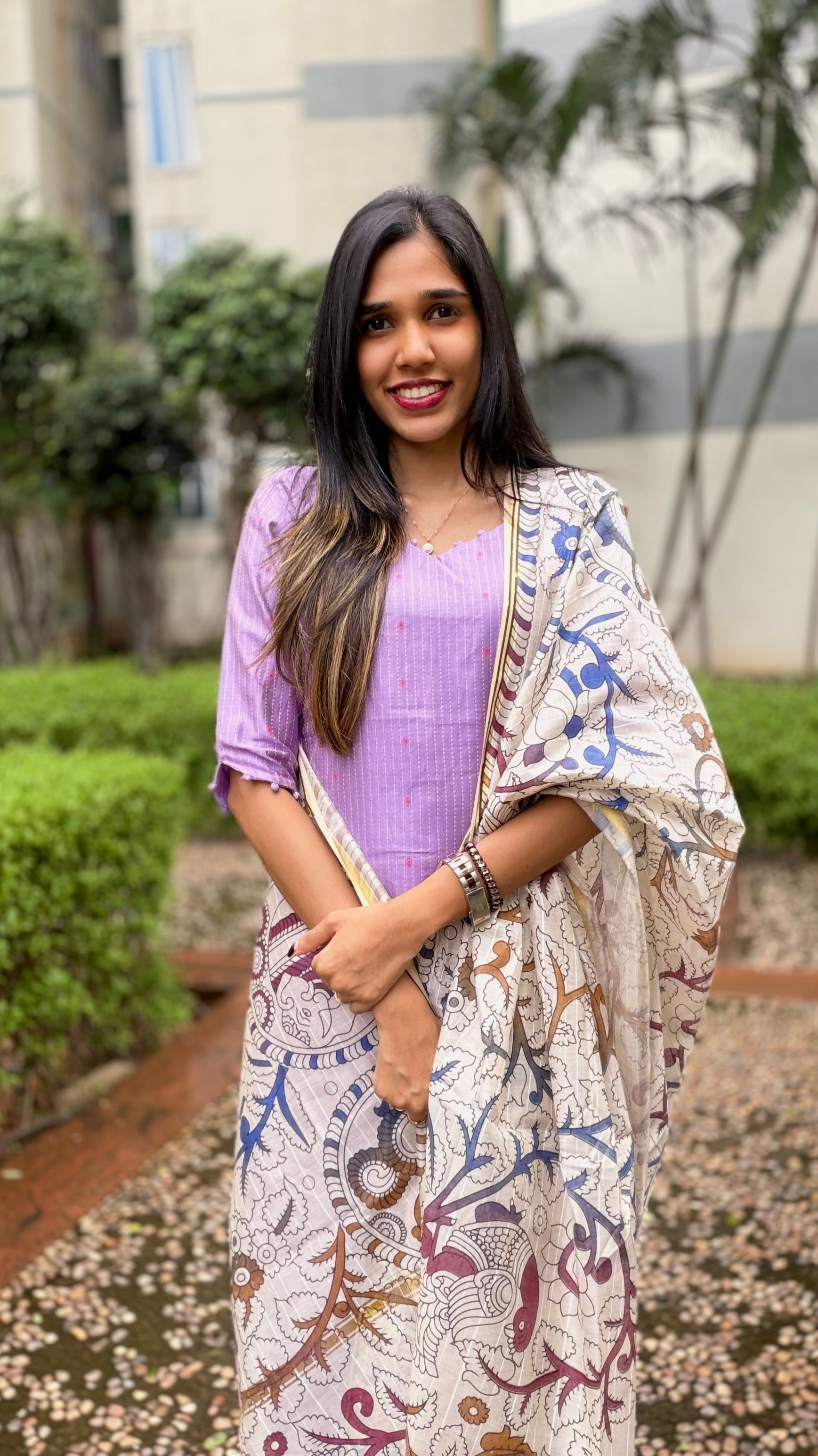 Lilly lavender Kurthi set (with lining )