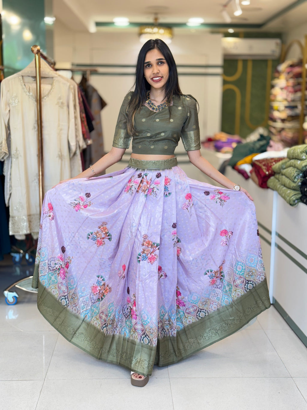 SOFT SILK SKIRT AND TOP