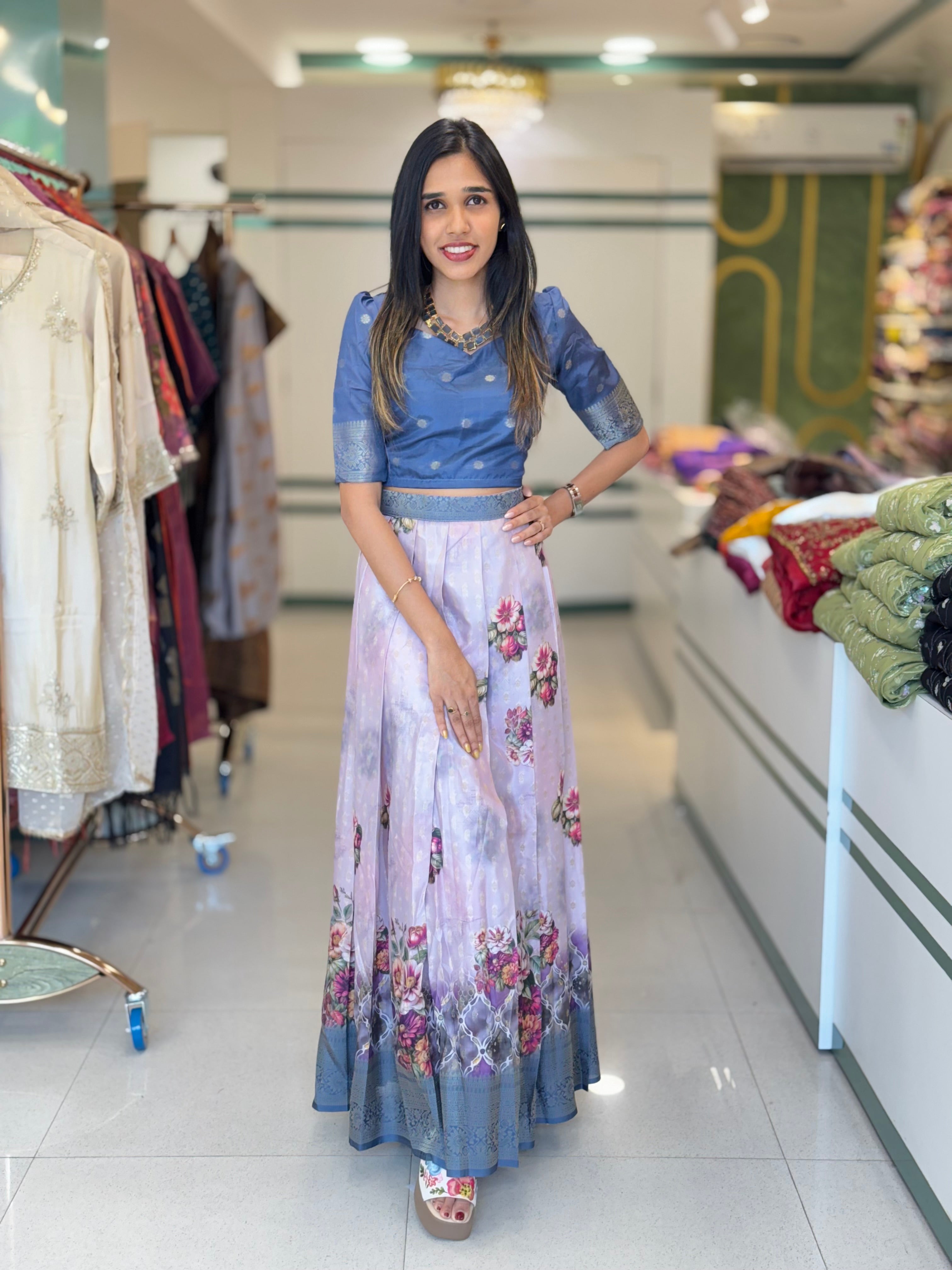 SOFT SILK SKIRT AND TOP