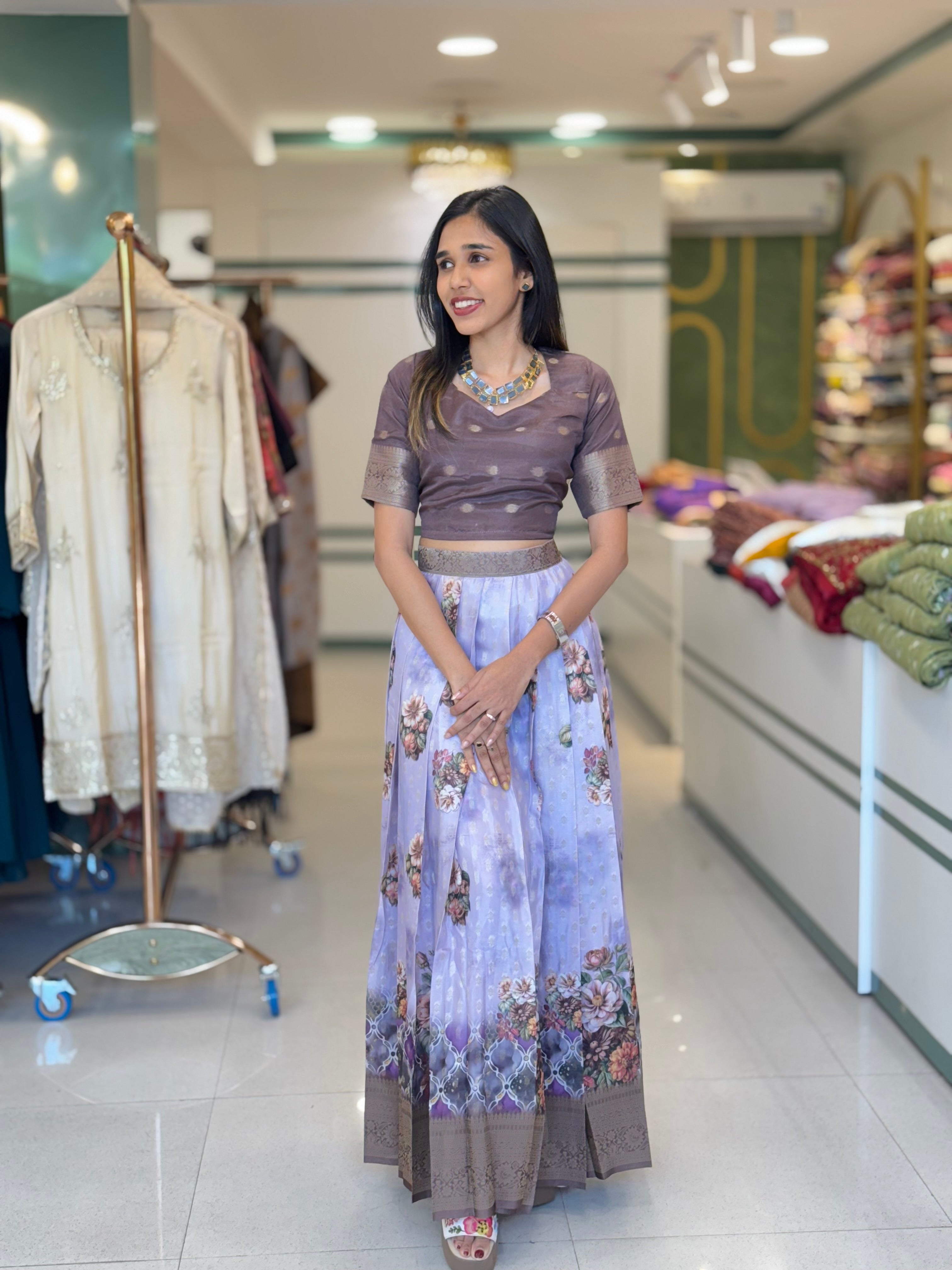 SOFT SILK SKIRT AND TOP