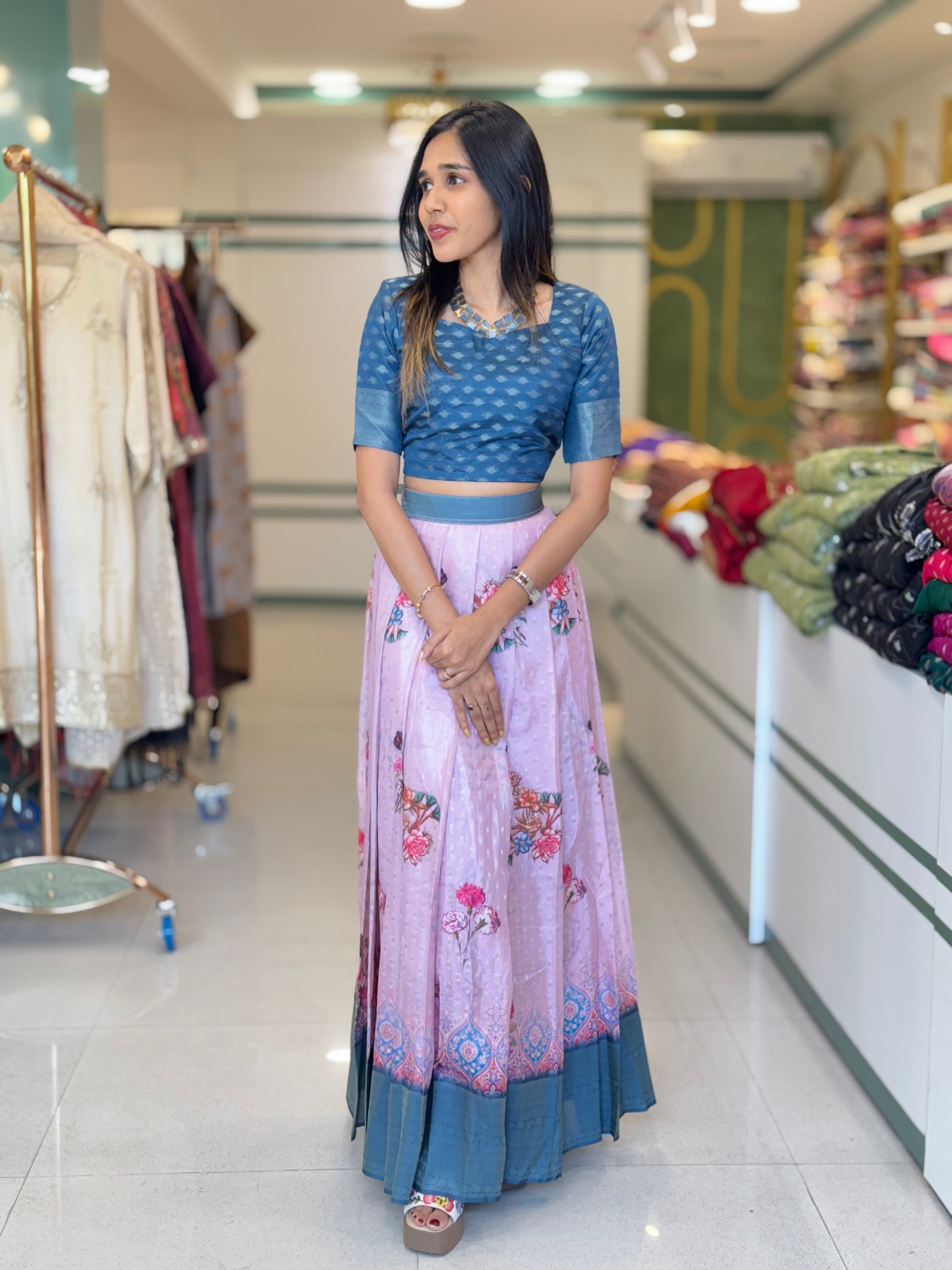 SOFT SILK SKIRT AND TOP