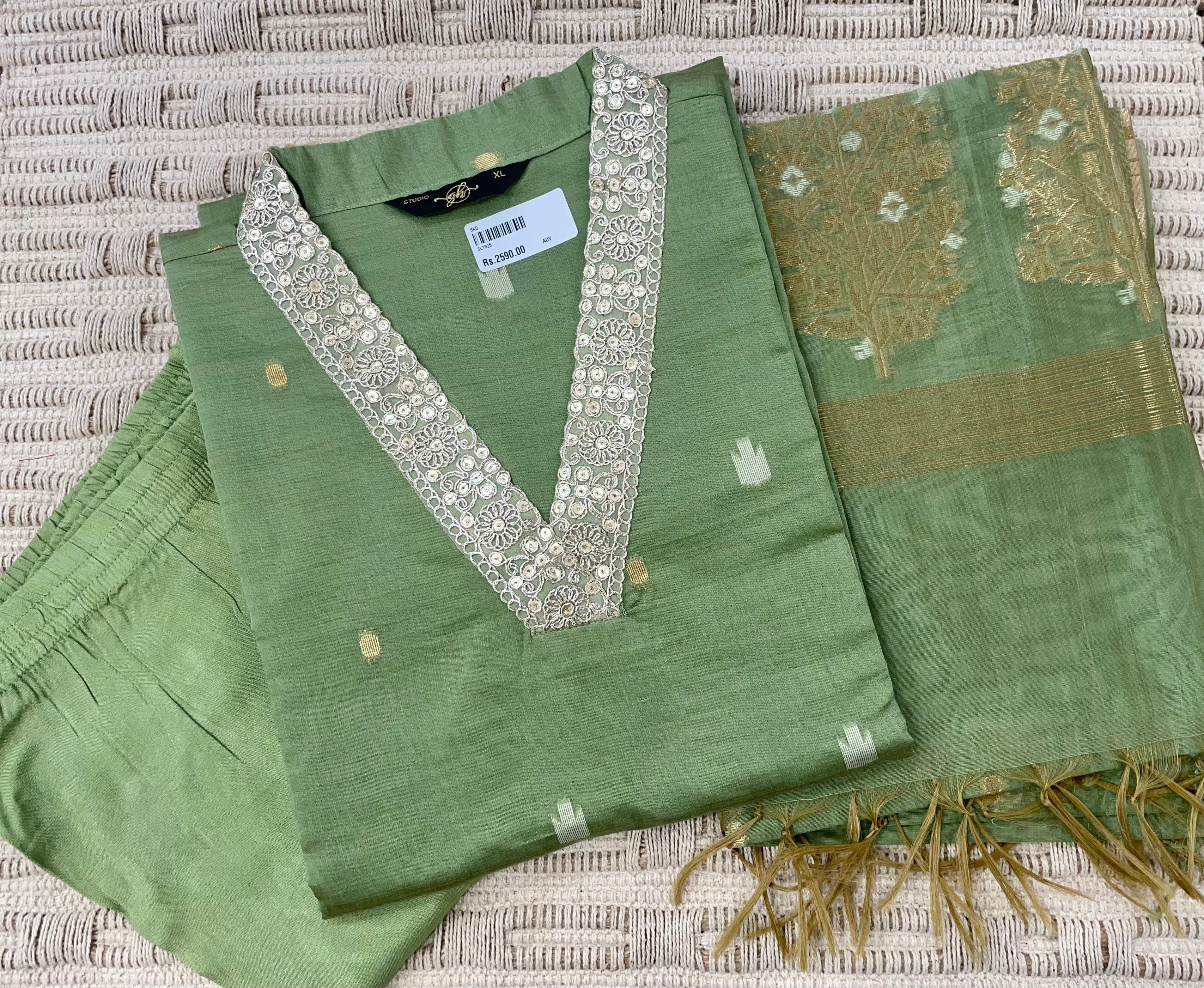 Silk Cotton Top Dupatta Bottom - SLSKD01