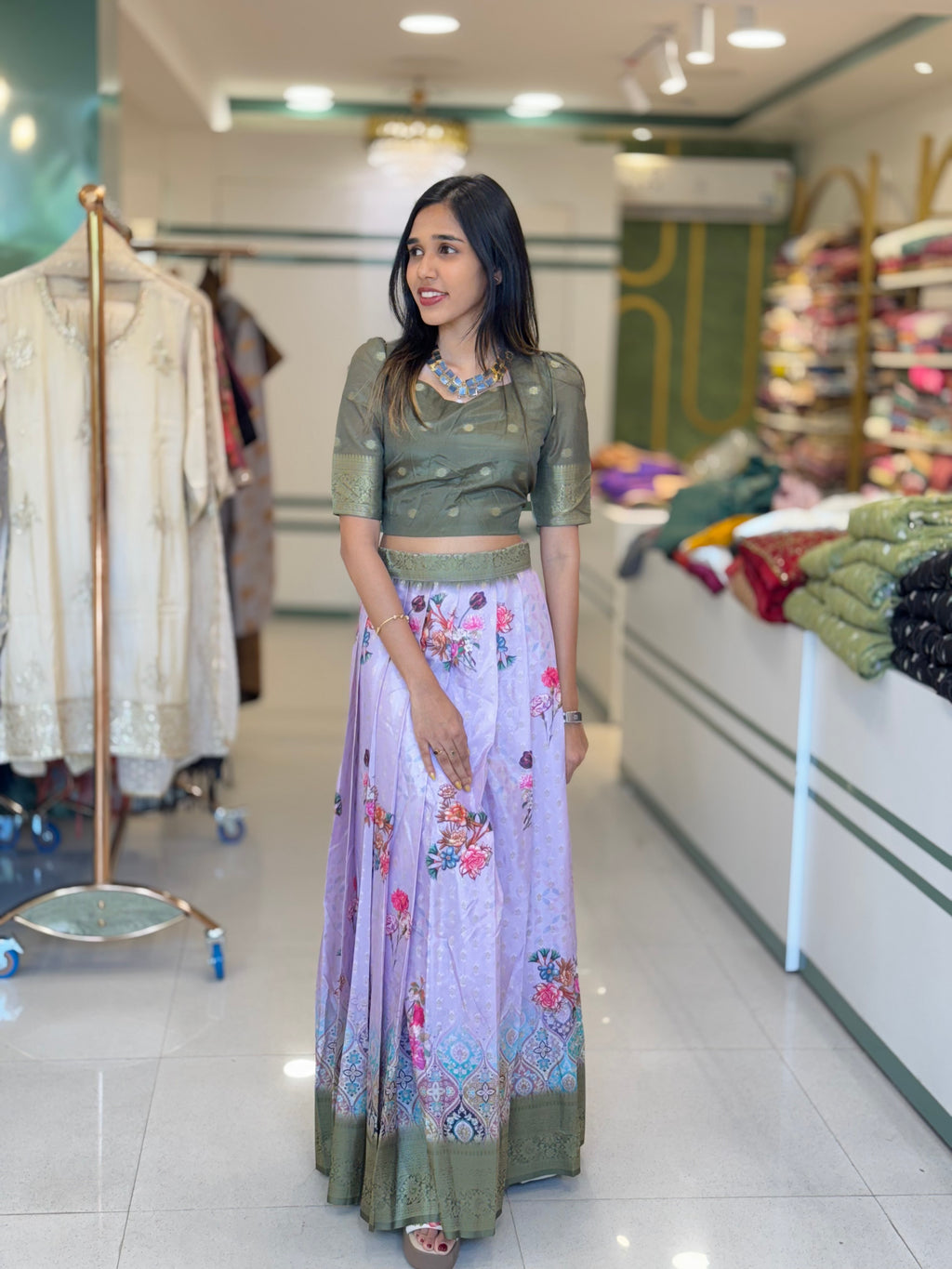 SOFT SILK SKIRT AND TOP