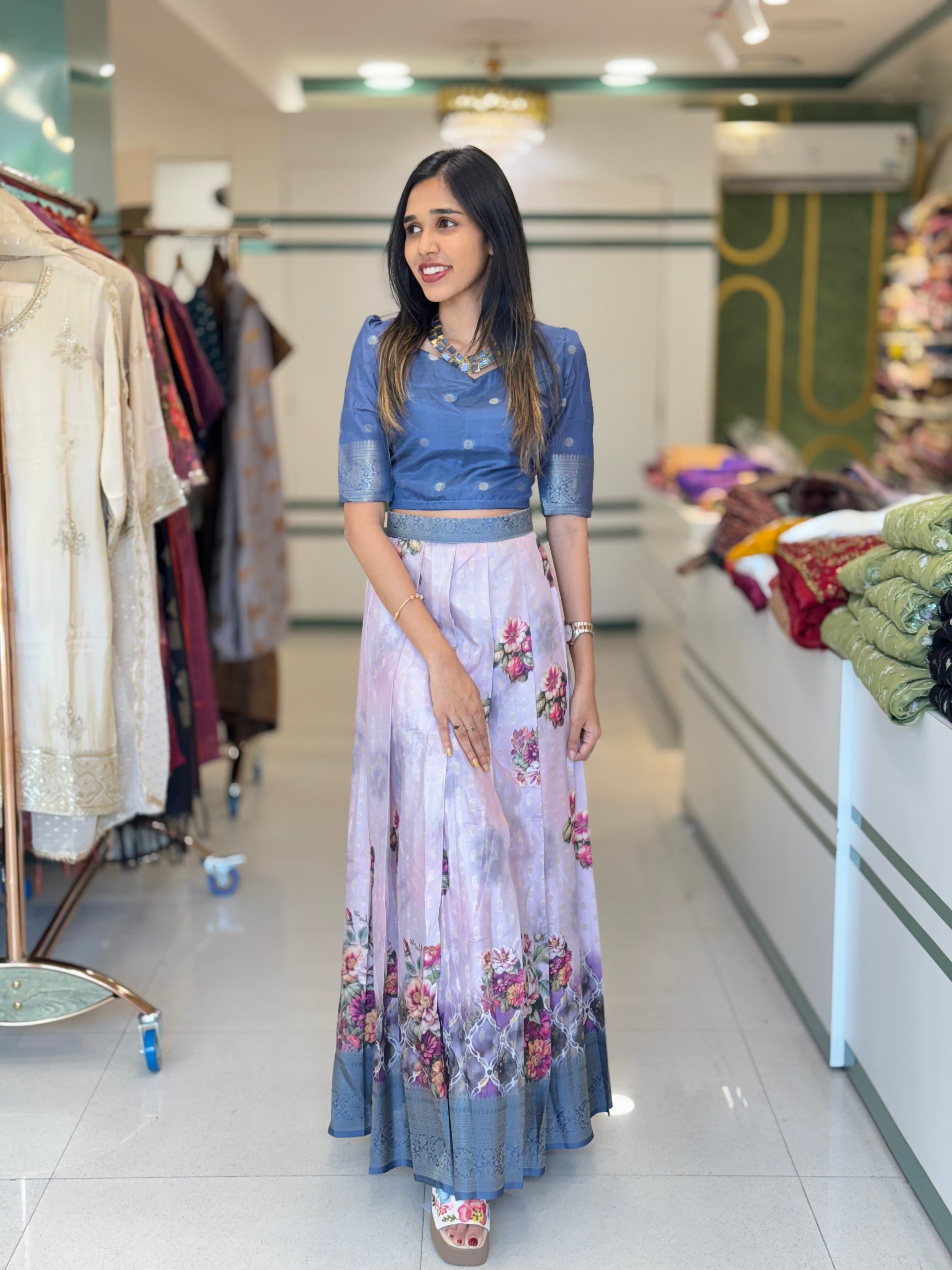 SOFT SILK SKIRT AND TOP