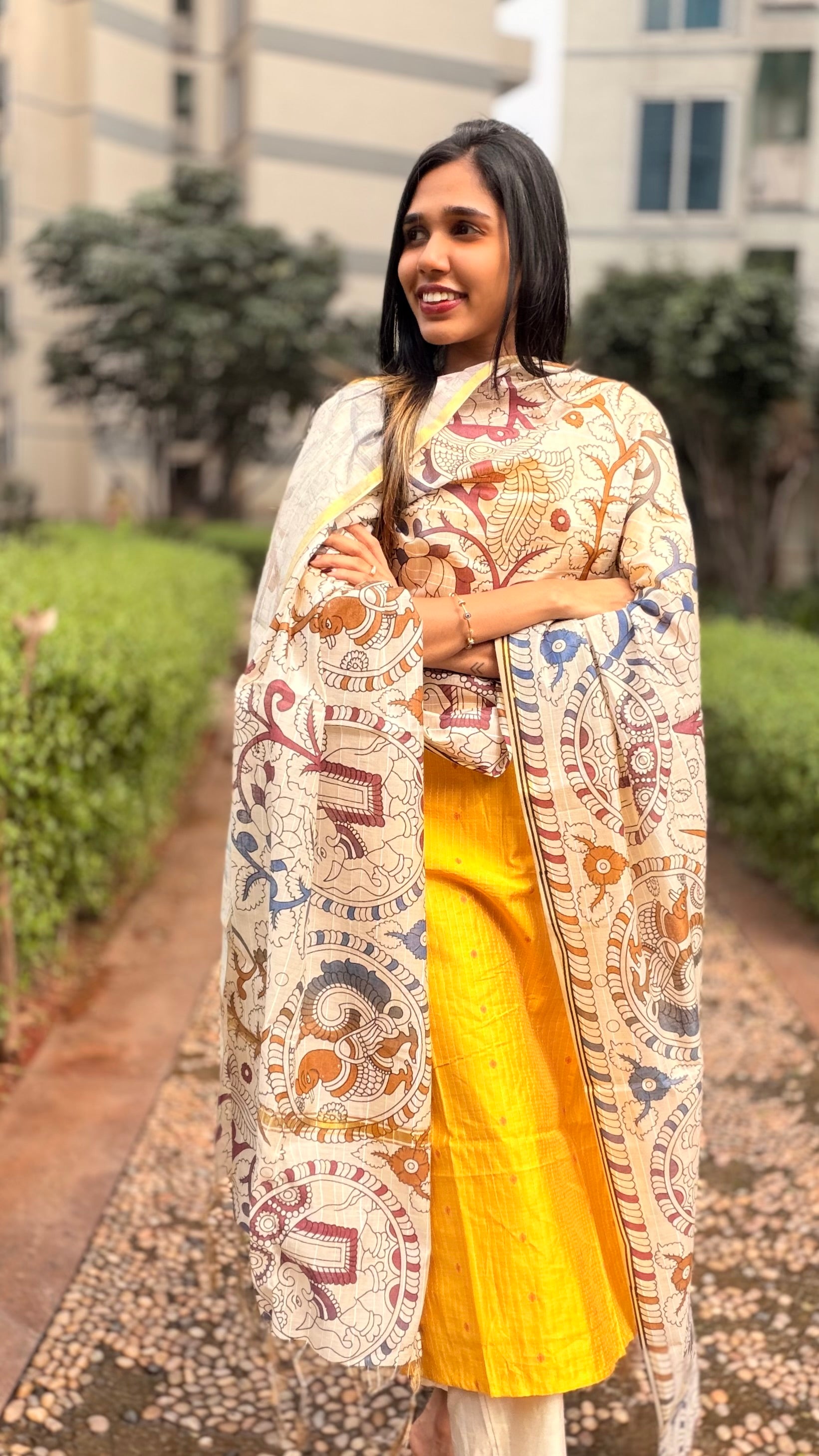 Lilly yellow Kurthi set (with lining )