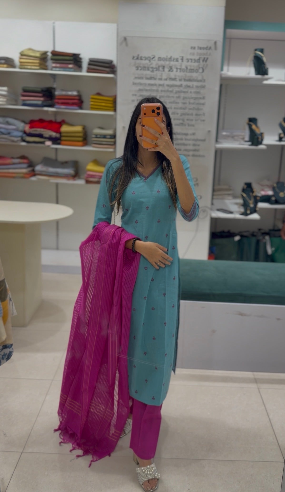 Handloom cotton  Kurti Salwar Set - SLSKD13