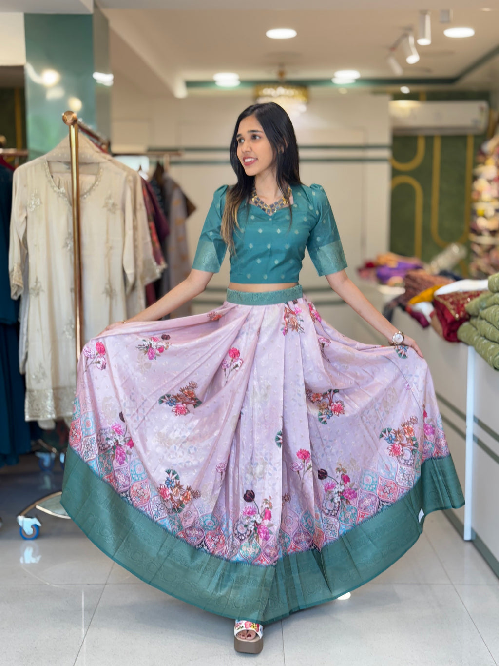 SOFT SILK SKIRT AND TOP