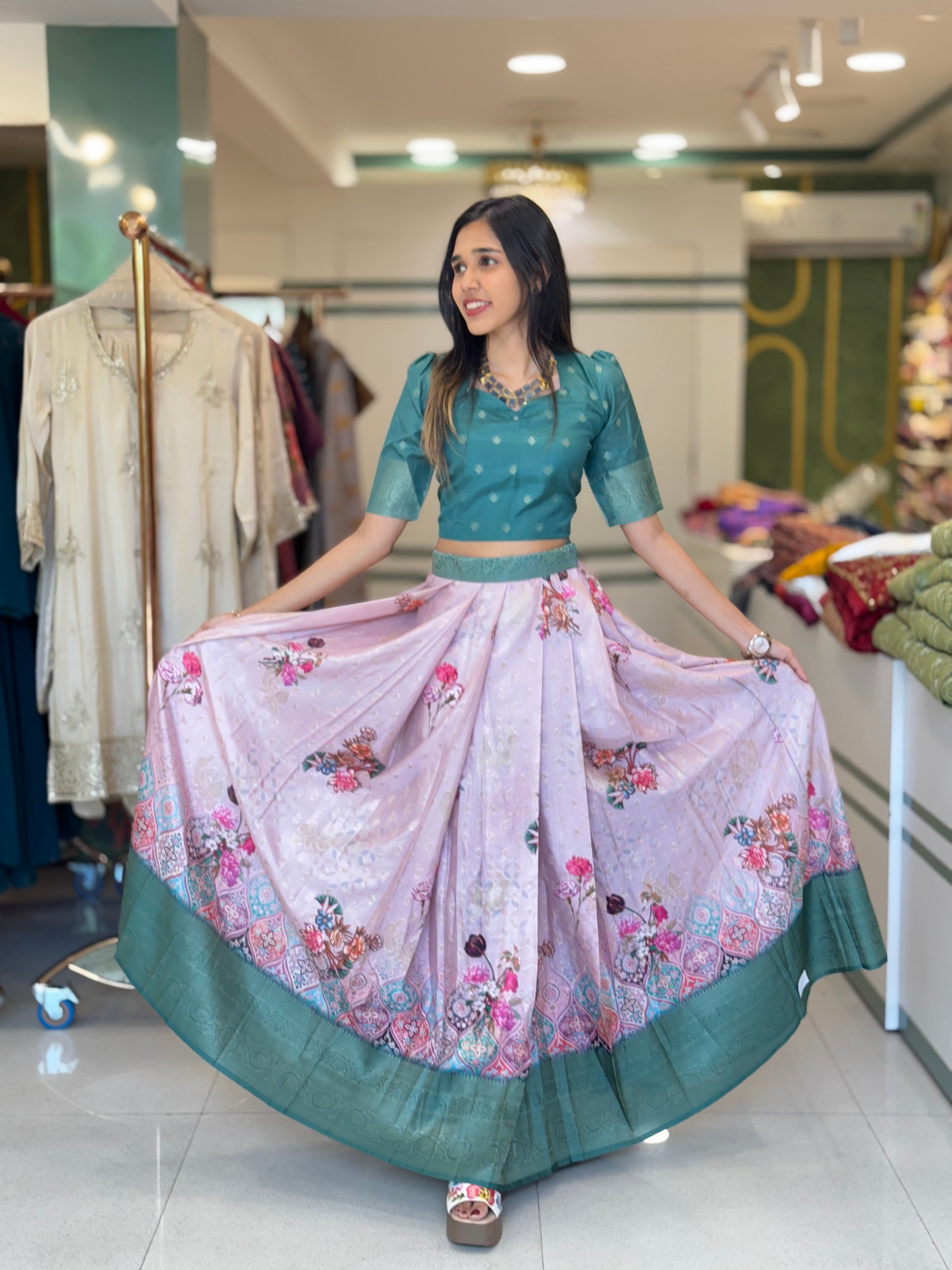 SOFT SILK SKIRT AND TOP
