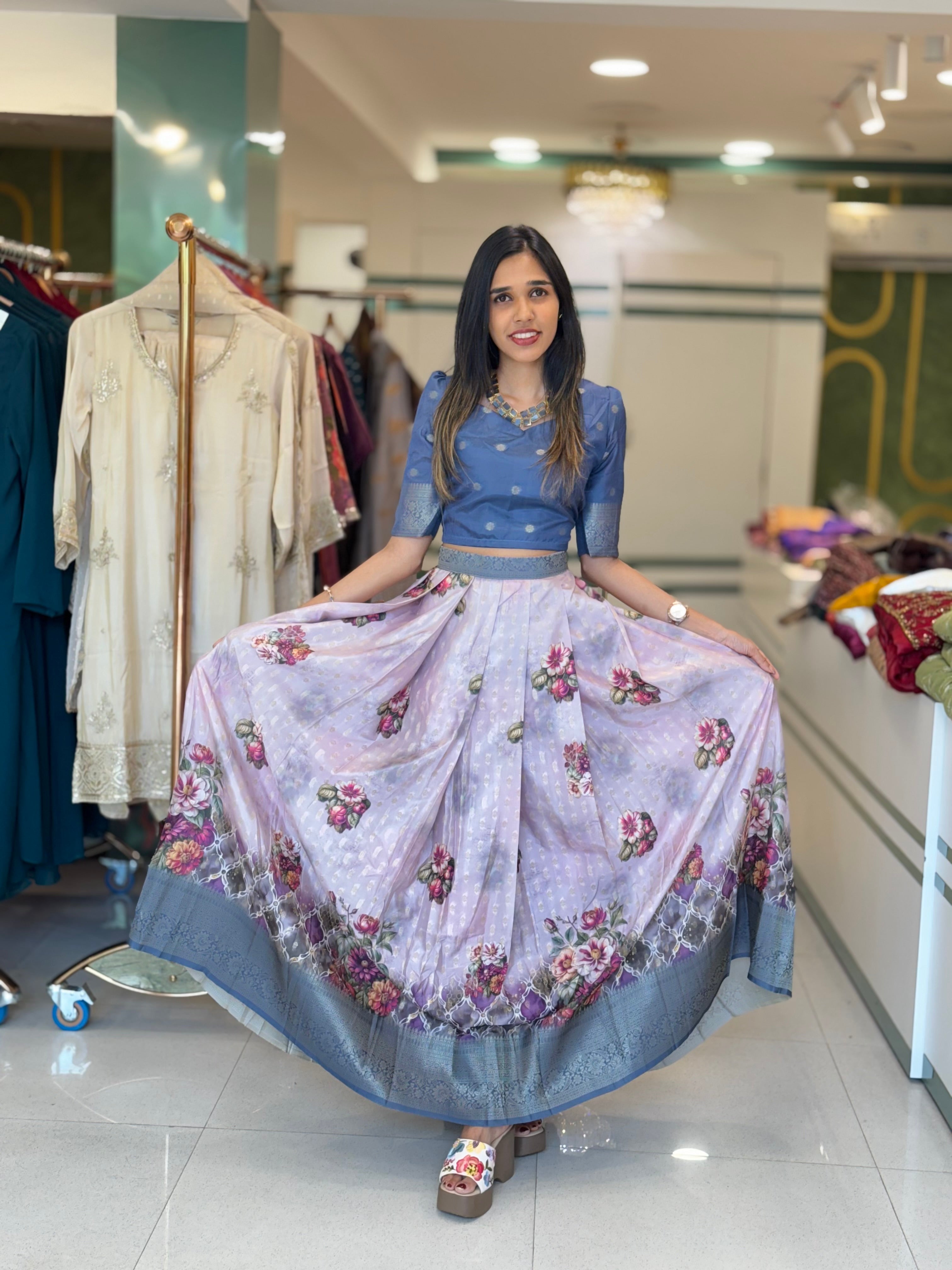 SOFT SILK SKIRT AND TOP