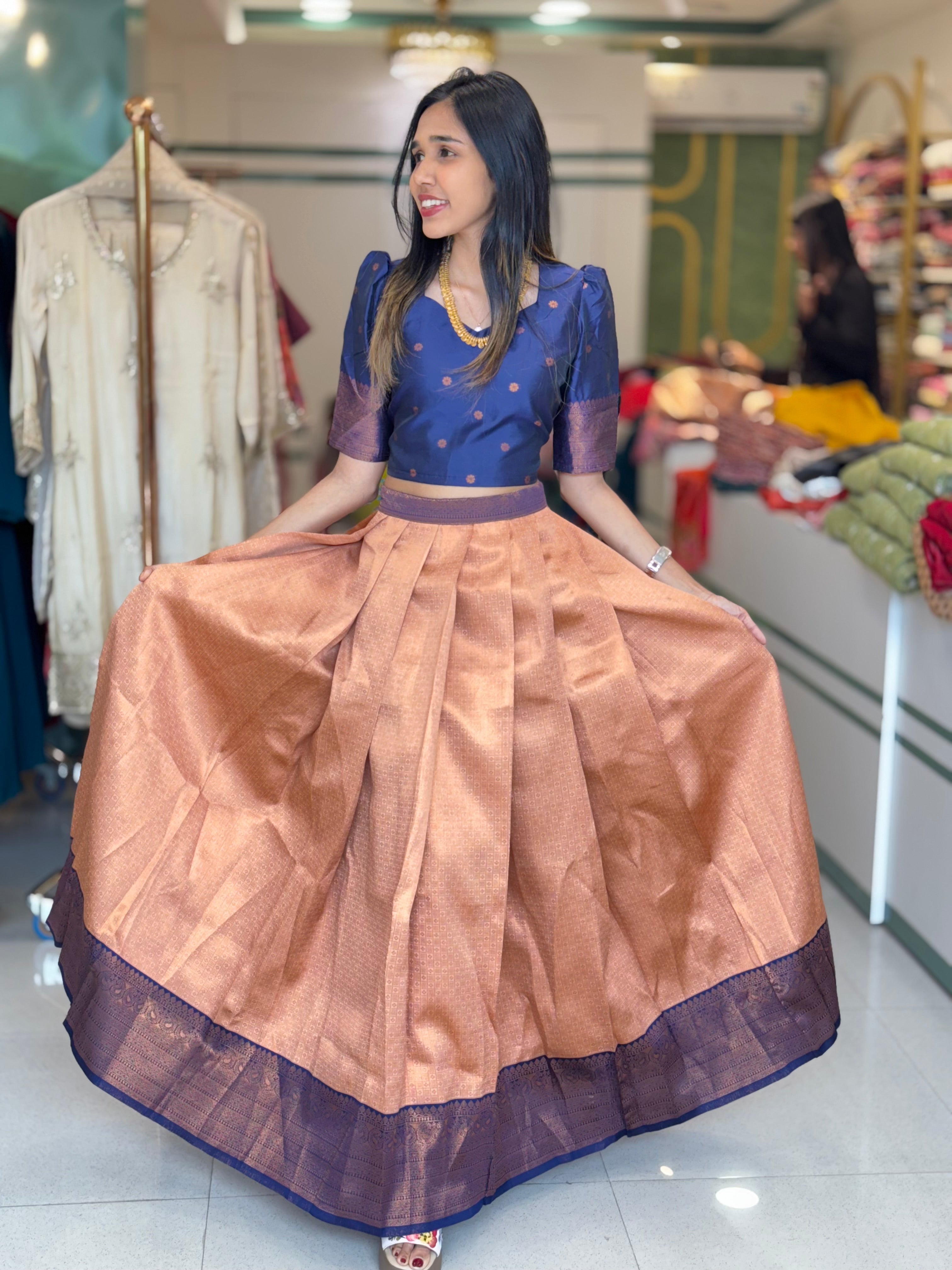 SEMI SILK SKIRT & TOP