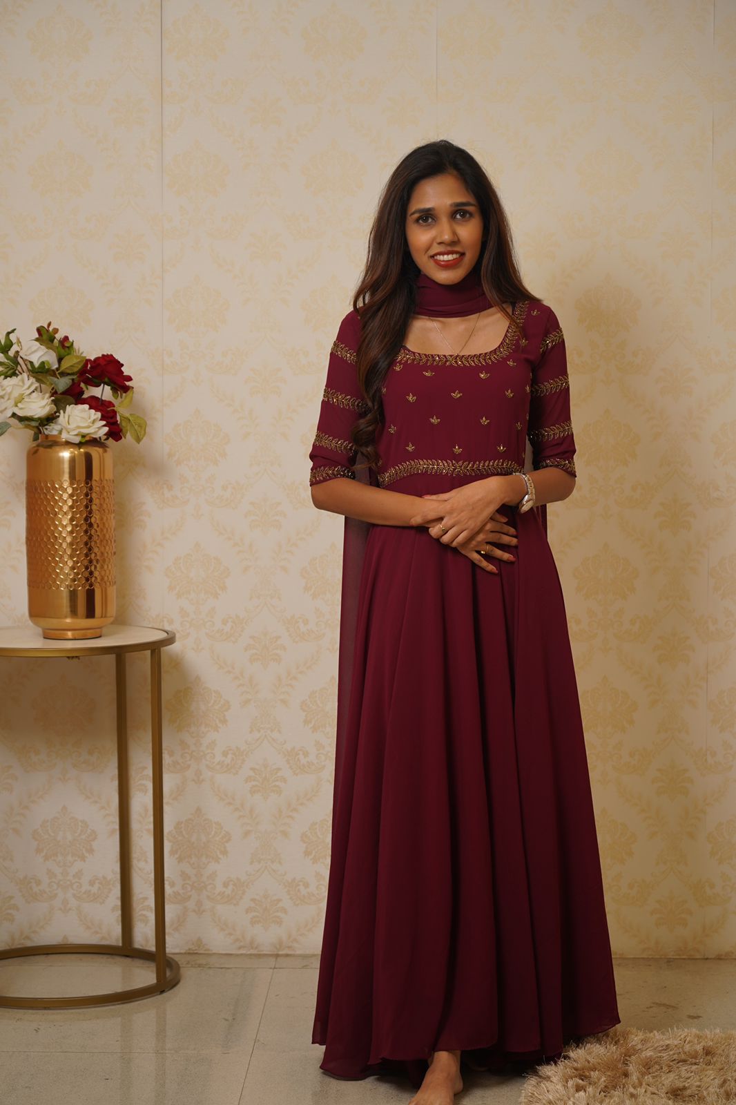 Ameya - GEORGETTE ANARKALI WITH DUPPATTA