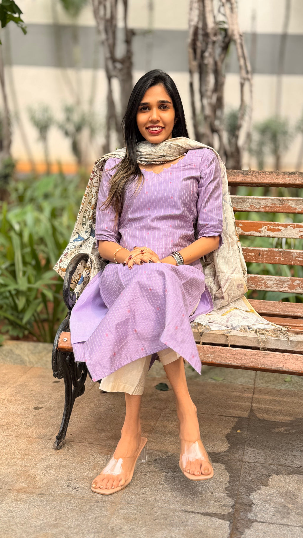 Lilly lavender Kurthi set (with lining )