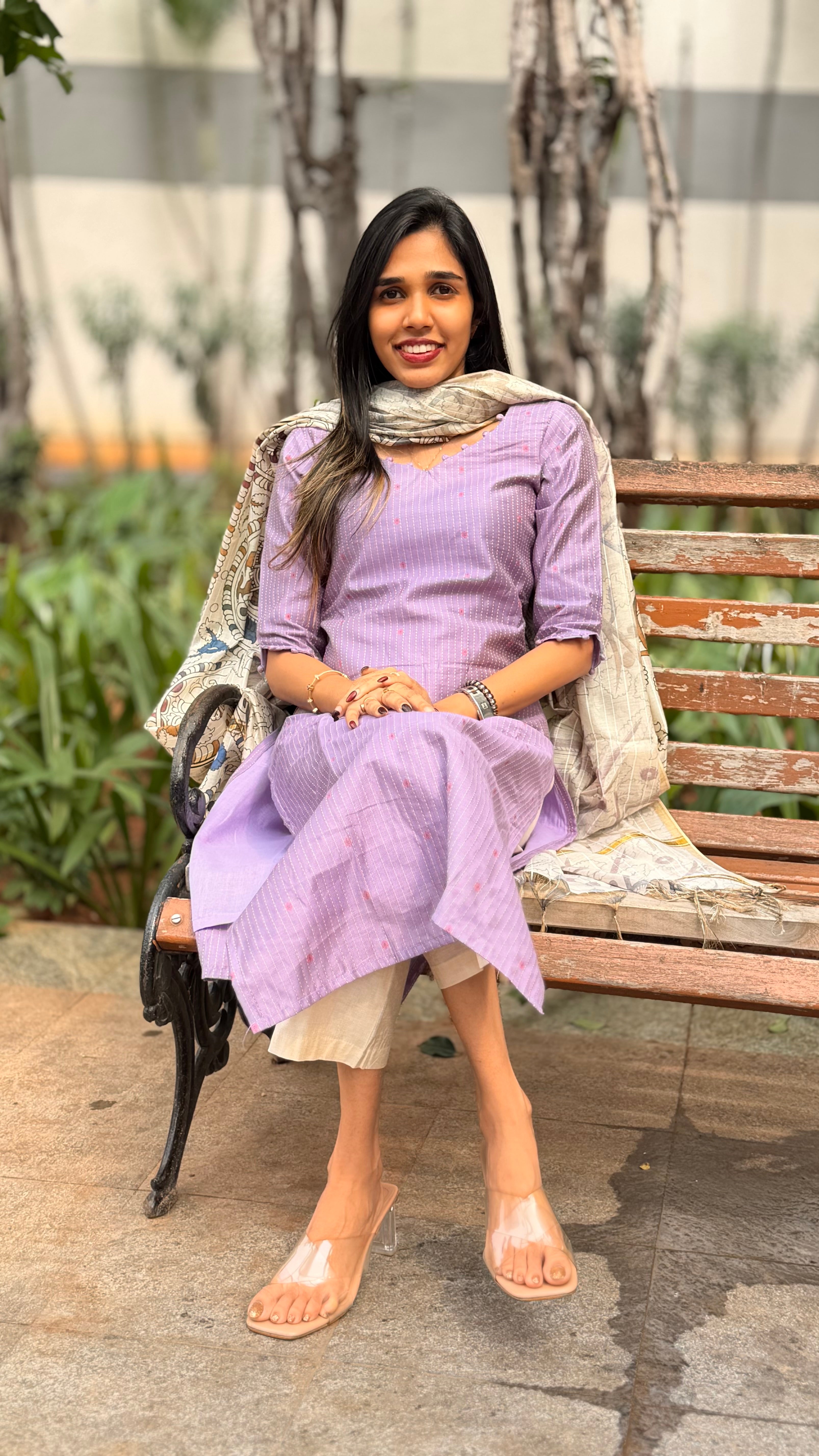 Lilly lavender Kurthi set (with lining )