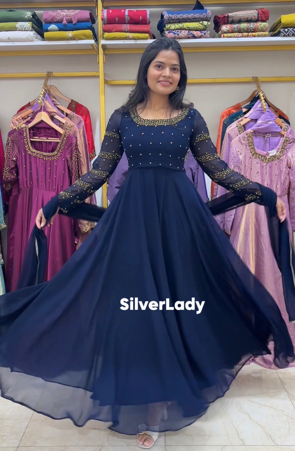 Georgette party wear Anarkali