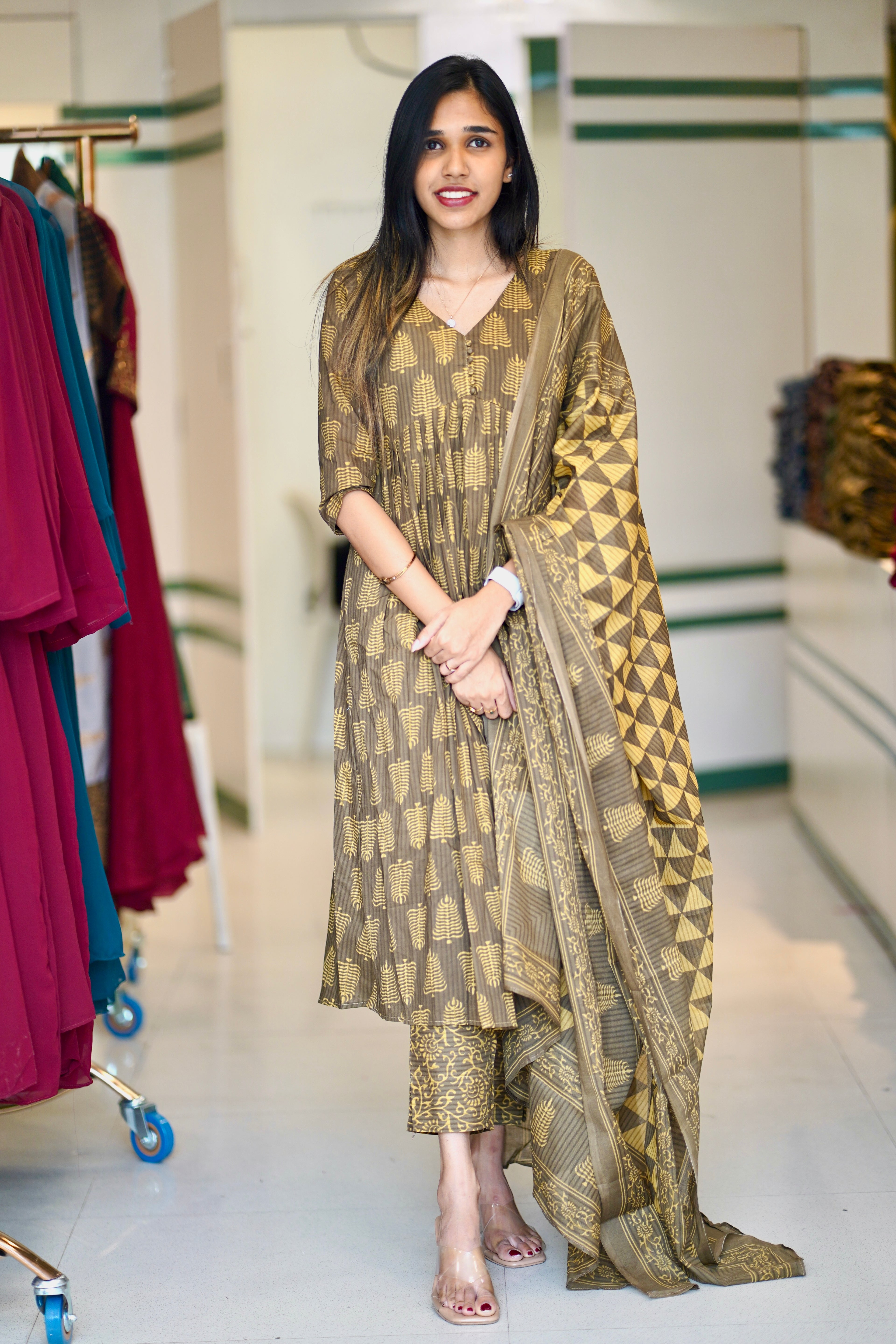 Alia cut cotton Kurthi set