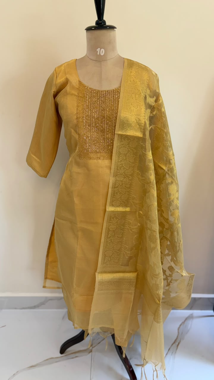 Golden Elegance Kurti Set