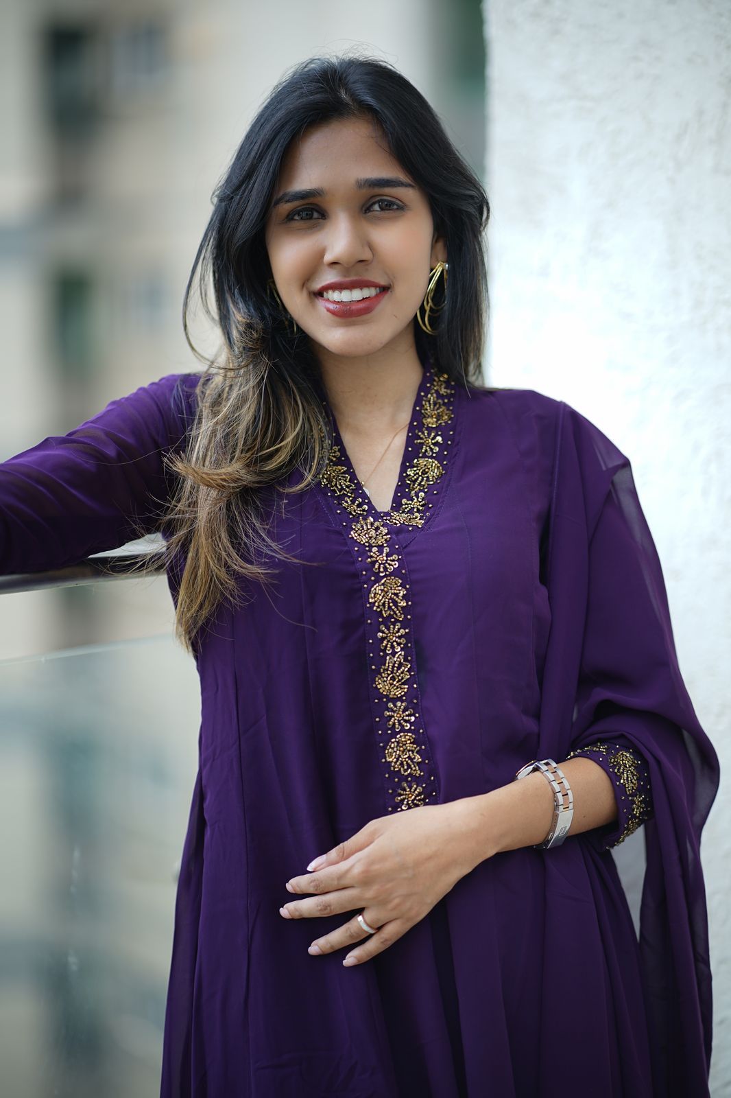 NAVYA - GEORGETTE PANEL CUT ANARKALI WITH DUPPATTA
