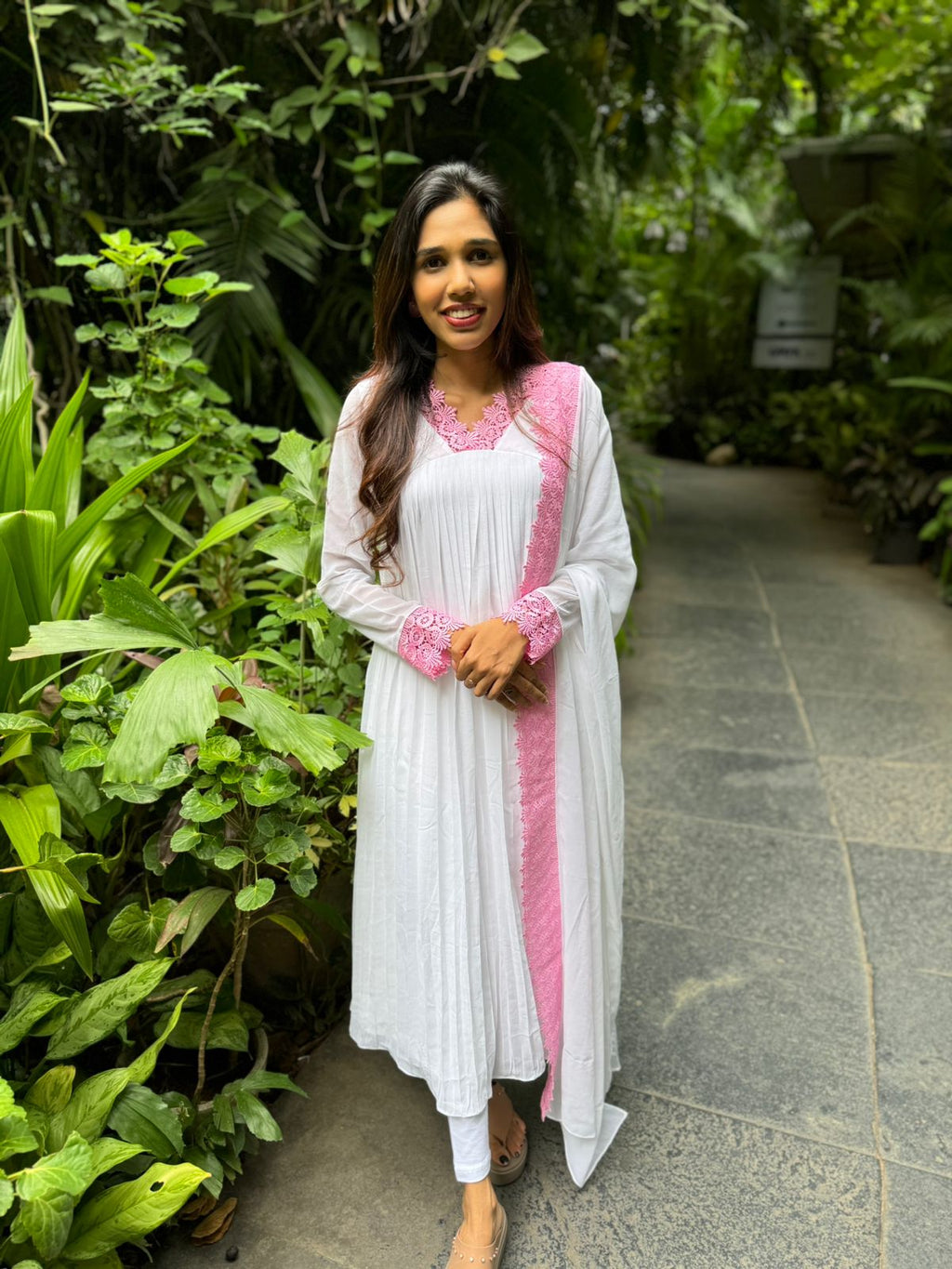 IYRA - Georgette Anarkali Kurti With Dupatta