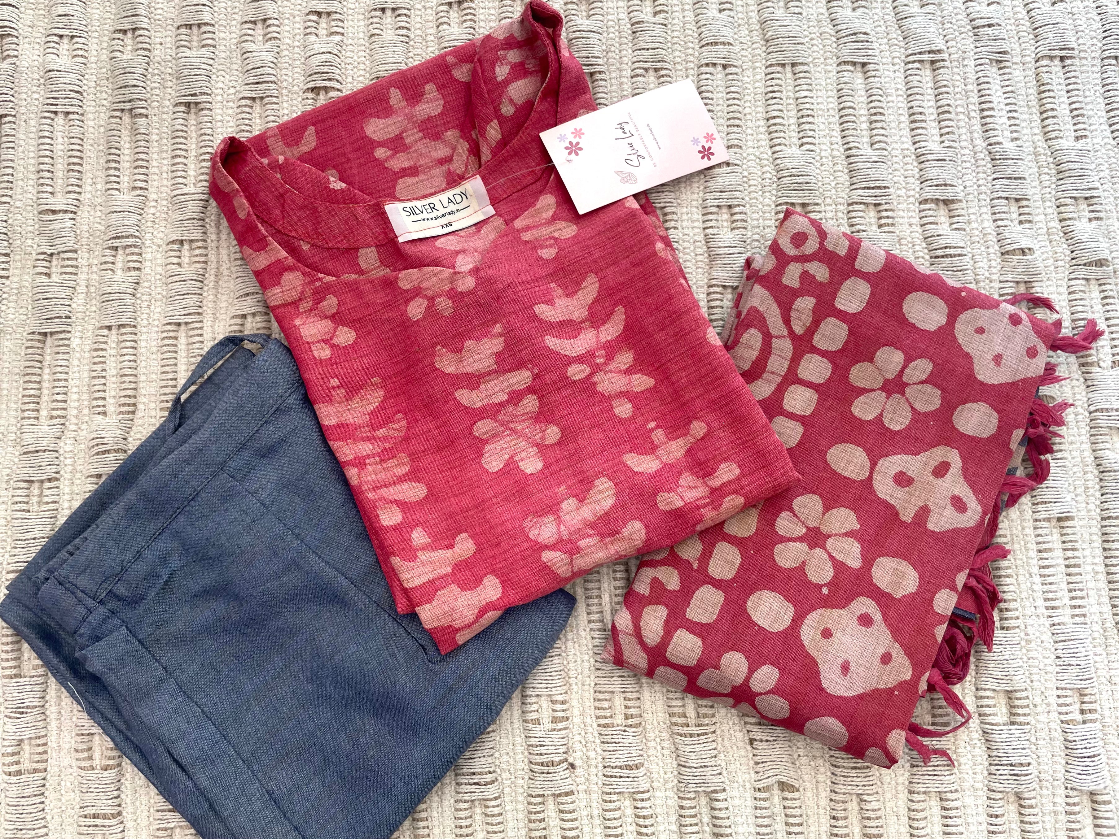 Bhatik Print Semi Tussar Salwar Suit - SLBK01