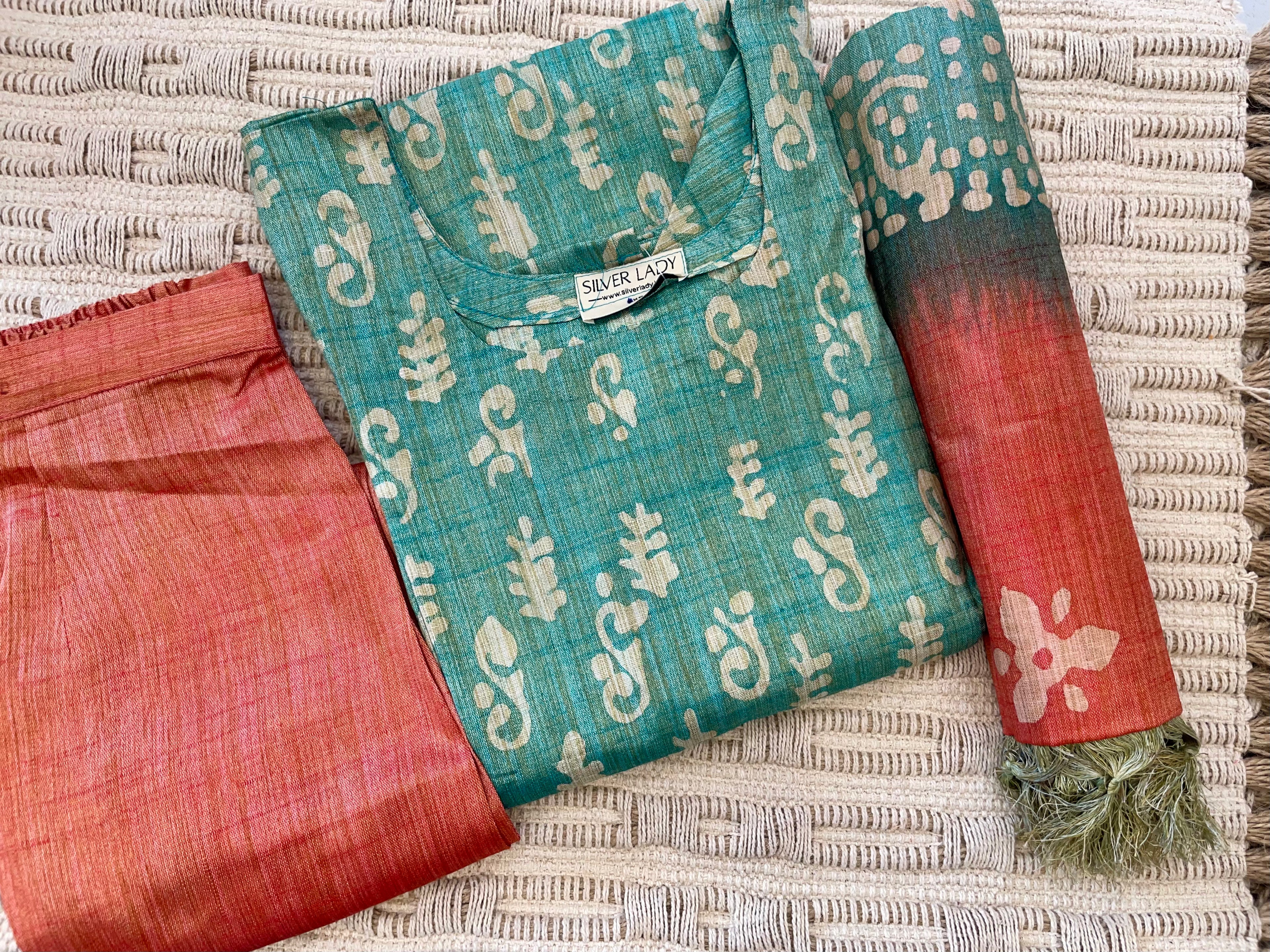 Bhatik Print Semi Tussar Salwar Suit - SLBK01