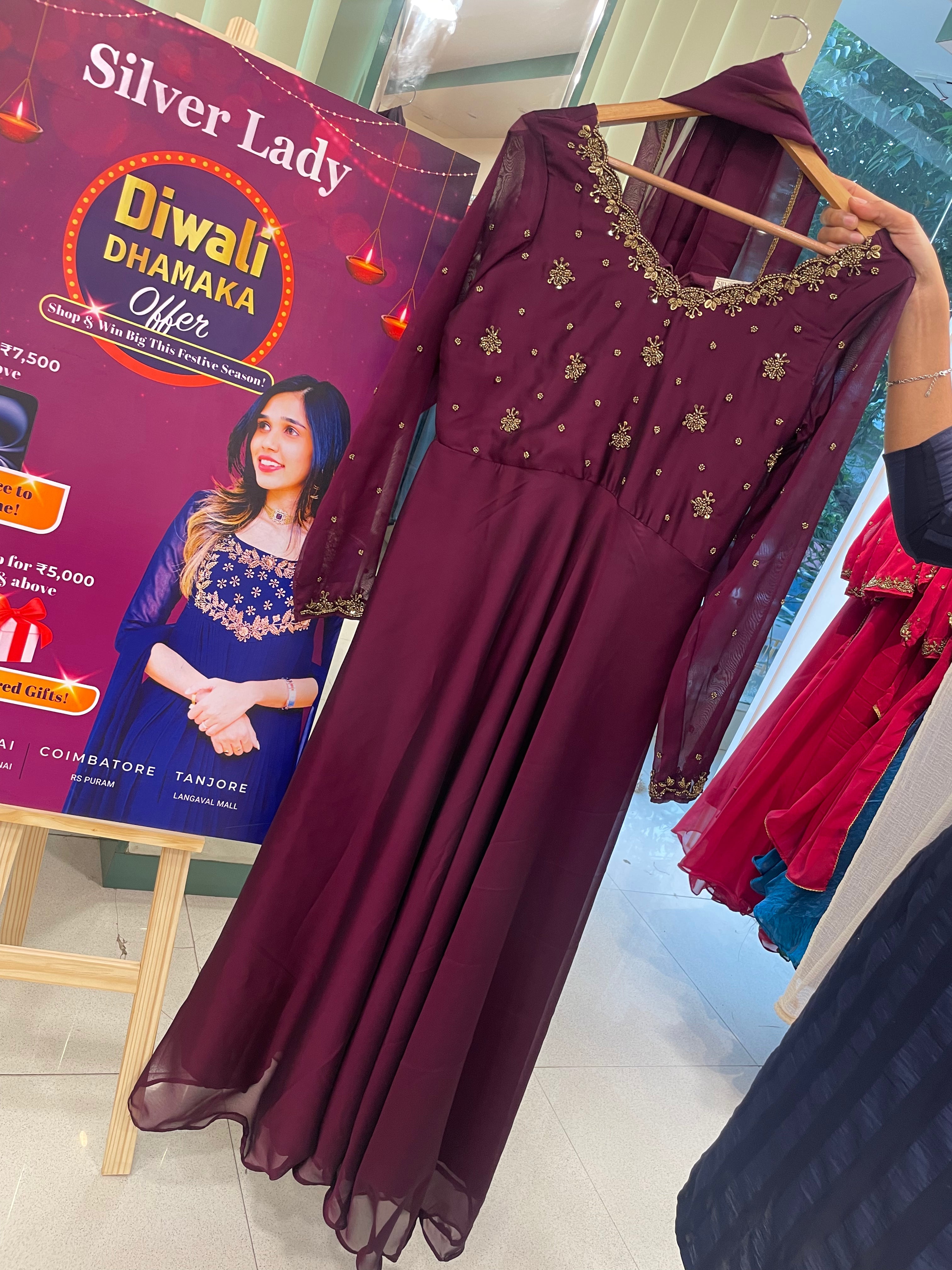 Lavanya - SILKY GEORGETTE ANARKALI WITH DUPPATTA