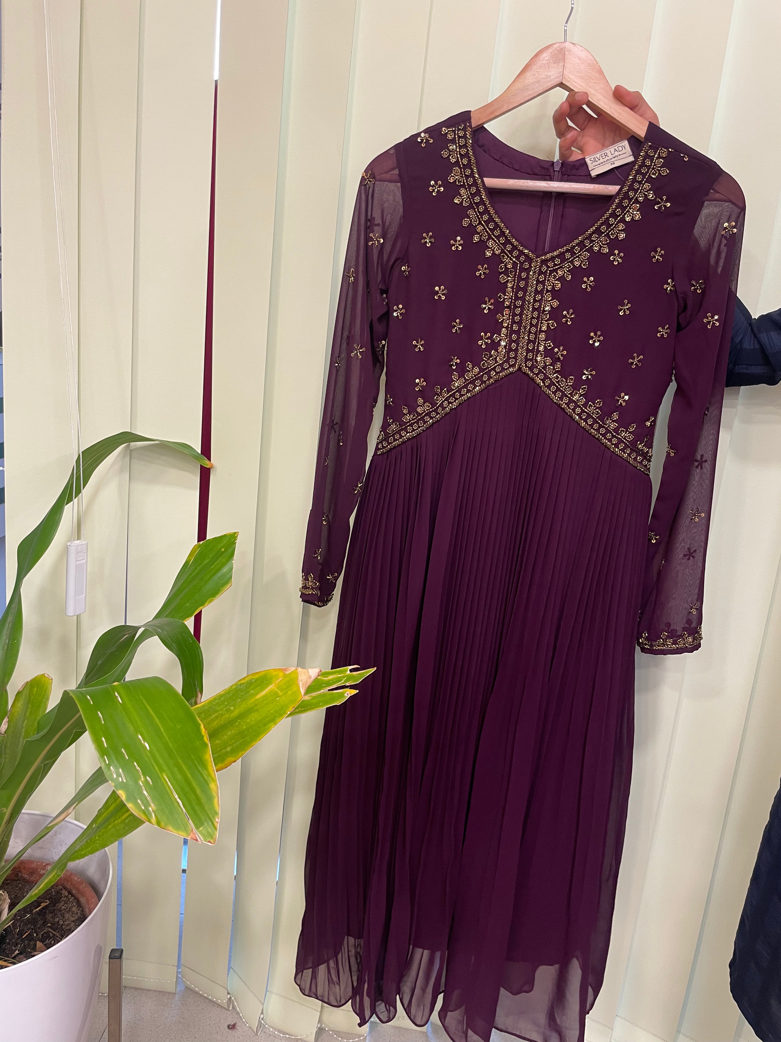 FIZA ALIYA CUT PLEATED GEORGETTE ANARKALI WITH DUPPATTA