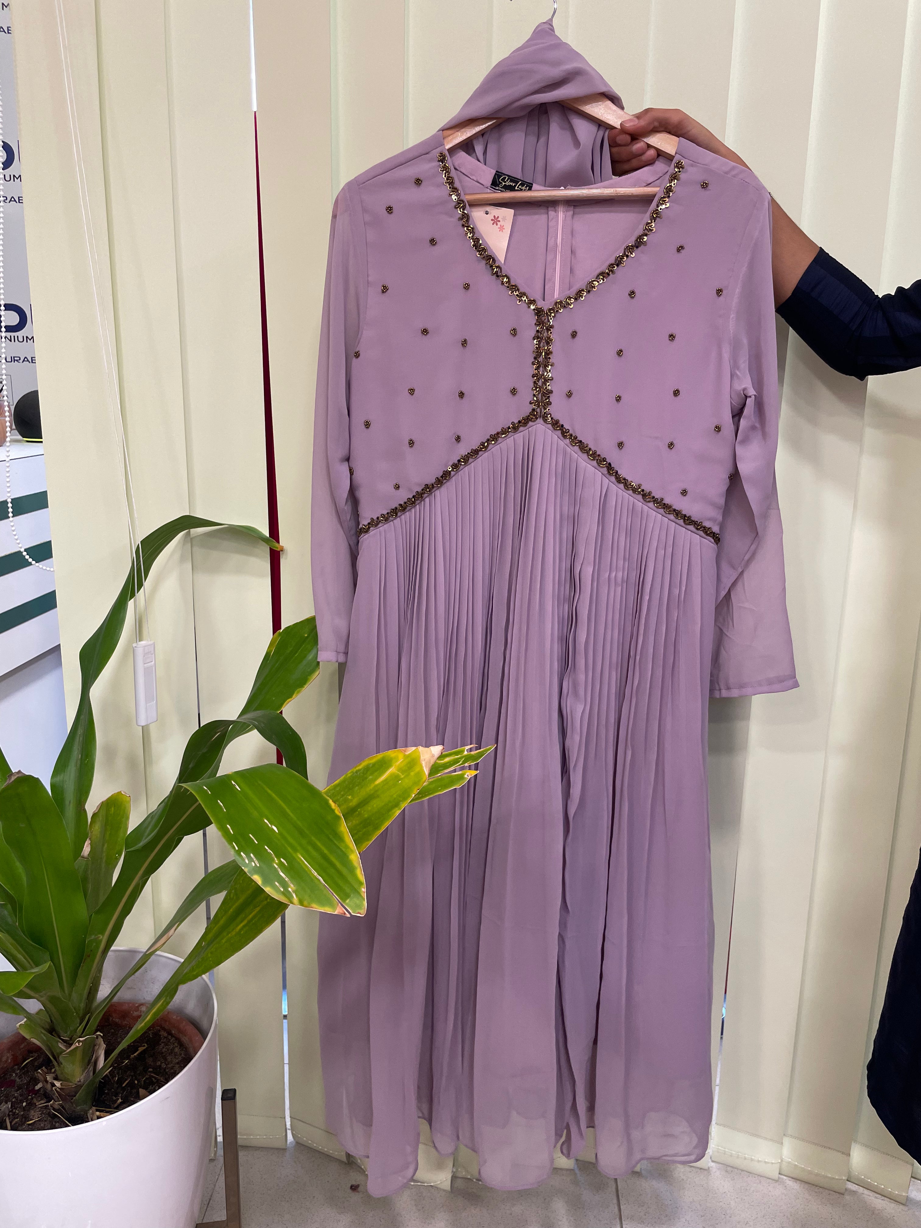 ALIYA CUT PLEATED GEORGETTE ANARKALI WITH DUPPATTA