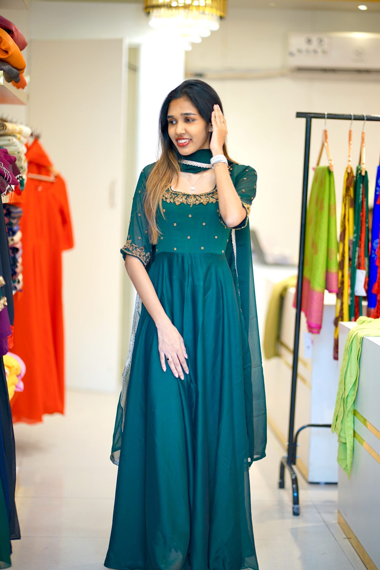 Kriti - SILKY GEORGETTE ANARKALI WITH DUPPATTA