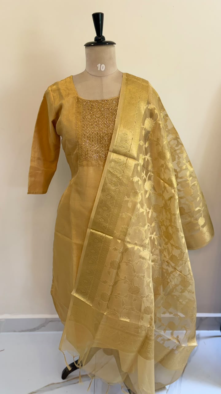 Golden Elegance Kurti Set
