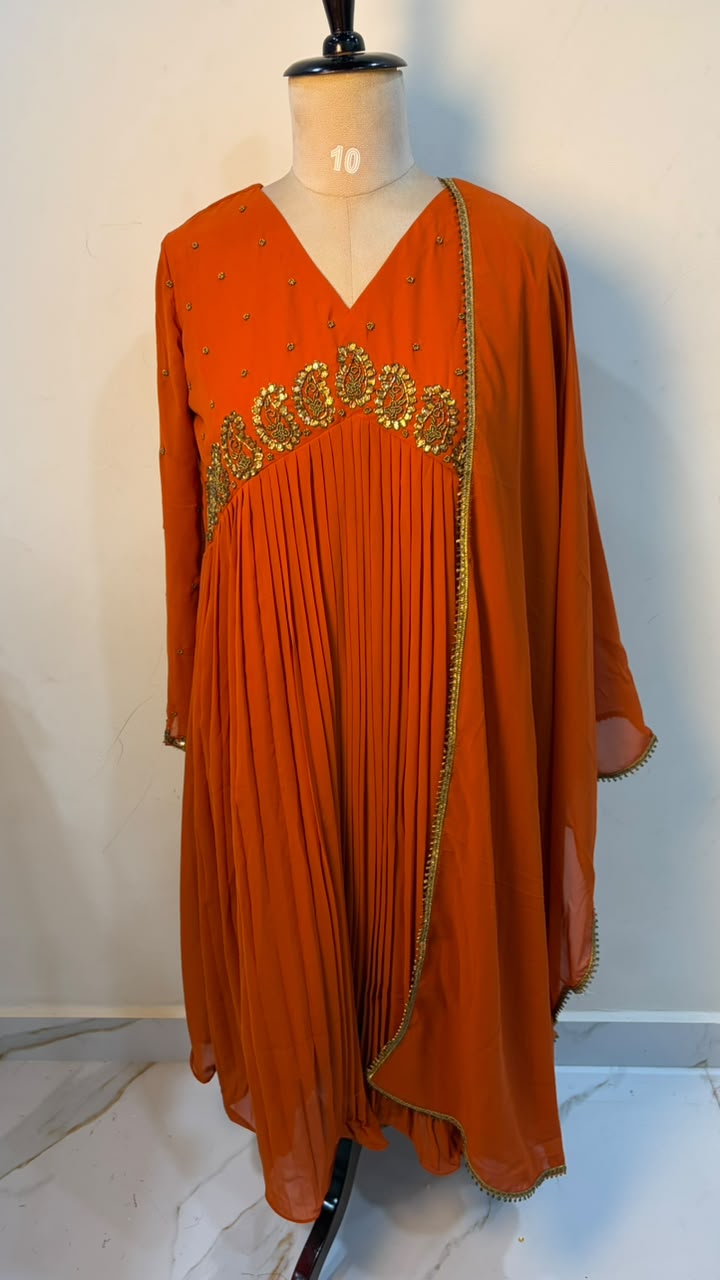 Georgette pleated kurti