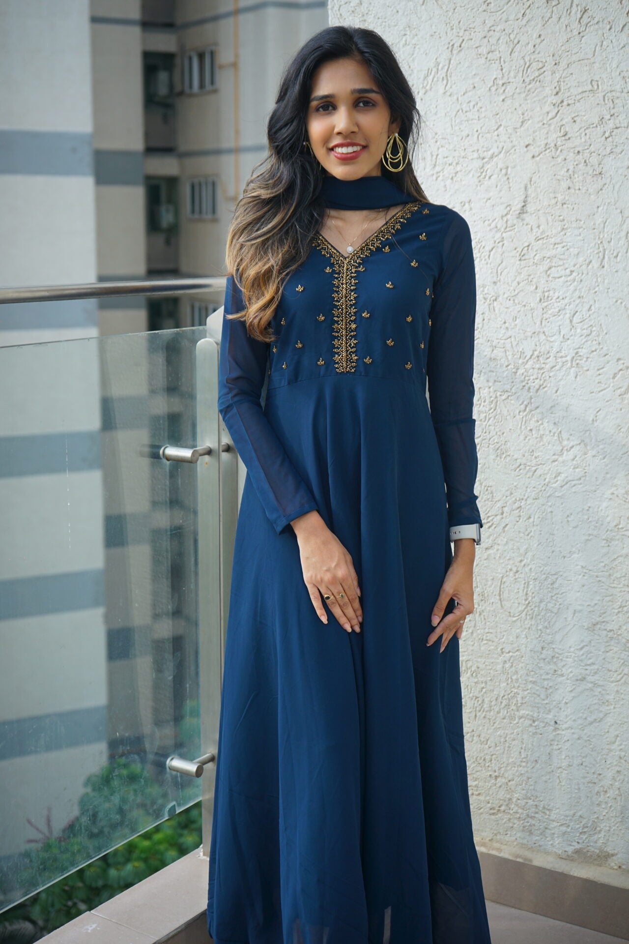 Oviya - GEORGETTE ANARKALI WITH DUPPATTA