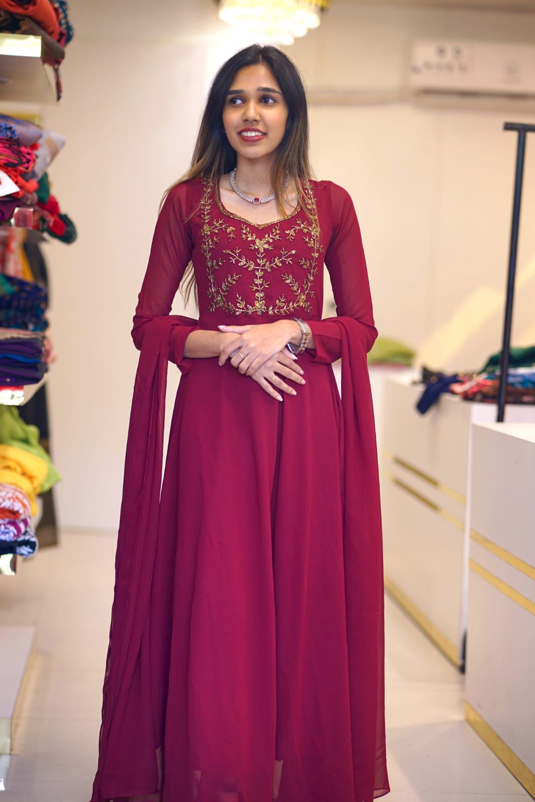 KRITHIKA - PLEATED ANARKALI AND DUPPATTA