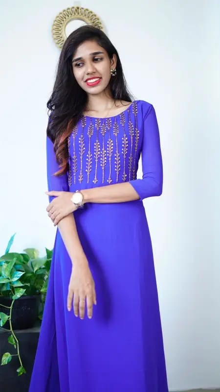 Georgette Handwork Anarkali Kurti