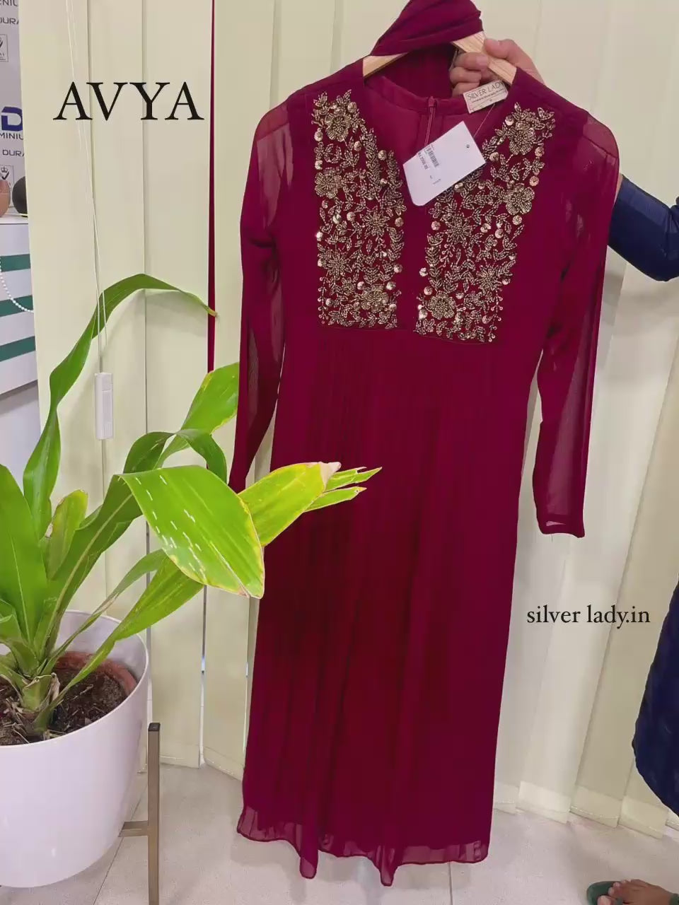 AVYA - GEORGETTE PLEATED ANARKALI WITH DUPPATTA